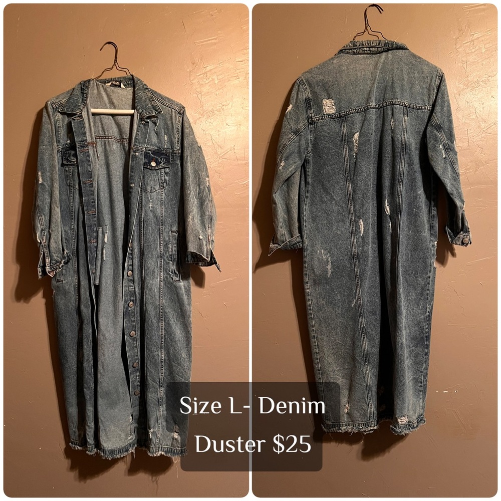 Casual Denim Duster Coat